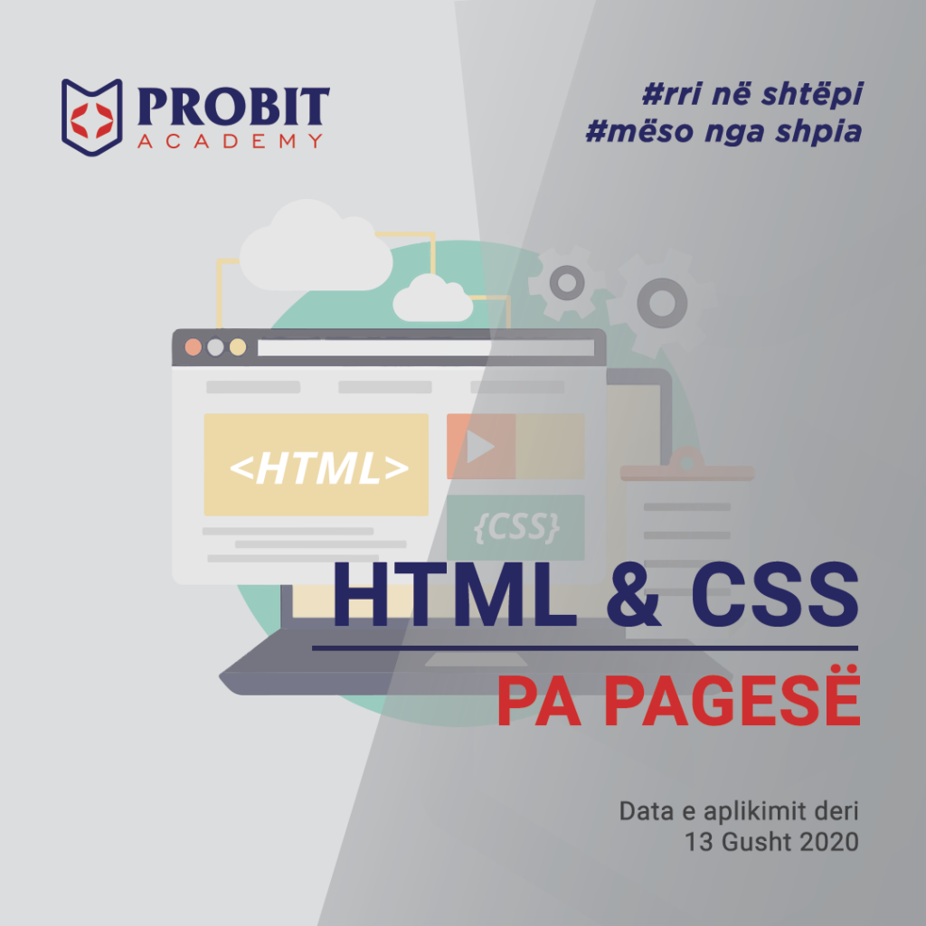 Trajnim 15 orë falas për HTML dhe CSS – Probit Academy